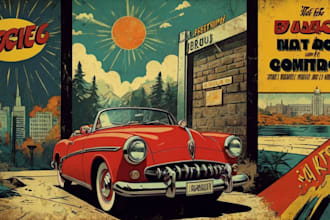 design retro vintage illustration retro comic book pop art
