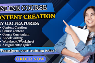 create online course content, lesson plans, curriculums and worksheets