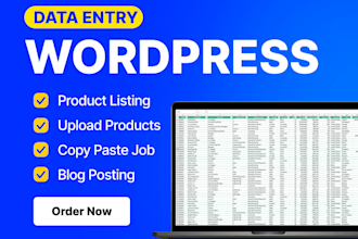 wordpress data entry, blog post, web research, copy past,mis executive