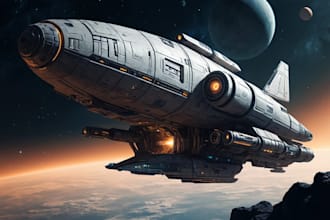 design a spaceship sci fi illustration
