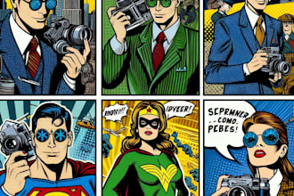 create professional comic superhero pop art portraits
