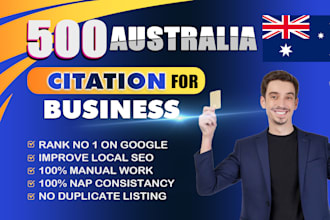 do 500 australia local citations and directory for local SEO