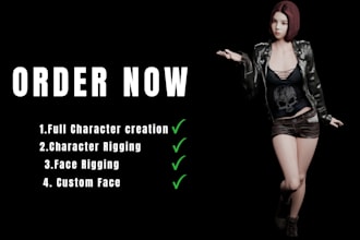 do amazing 3d character modeling and rigging