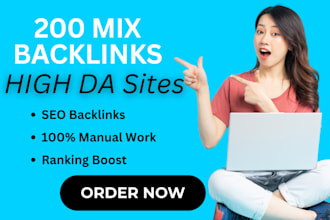 do 200 SEO mix backlinks on high da pa sites