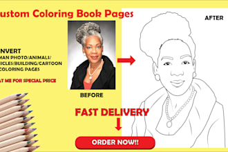 turn your photos into custom coloring book pages in 24hours