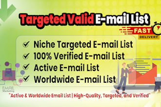 build niche targeted verified active and clean email list and marketing