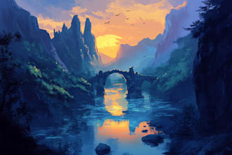 make fantasy landscape concept art