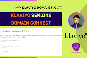 setup sending domain of klaviyo and add dmarc in 1 hour