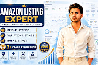 create amazon fba listing professionally, bulk listing and variation