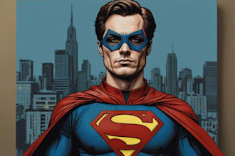 illustrate a superhero pop art portraits
