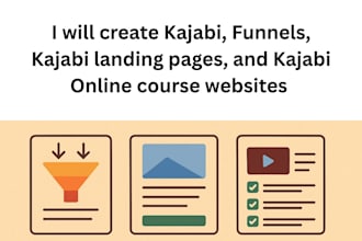 create kajabi funnels, kajabi landing pages, and kajabi online course website
