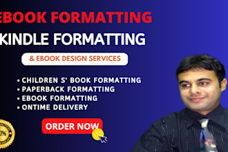 do amazon KDP book formatting, paperback and kindle ebook formatting