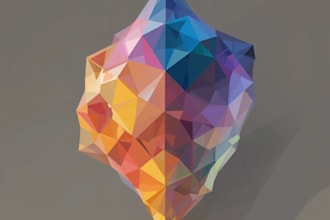 do professional geometric low poly illustration