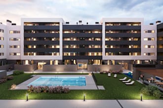 buildup modern apartment for lent, sales,rent, cgi commercial exterior rendering