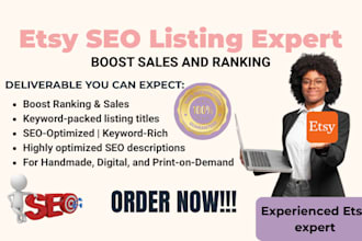 write etsy listing SEO titles, tags, product descriptions