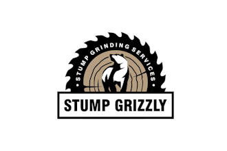 do creative bear on a tree logo for a stump grinding service