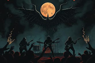 make dark art illustration for your band