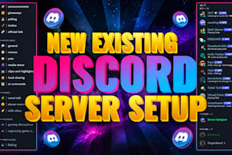 setup a professional discord server with bots, roles and channels