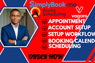 setup appointment on simplybook me, tidycal, vagaro, honeybook, calendly