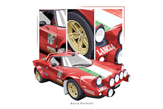 draw vector cartoon car illustration automotive for tshirt design in 24 hours