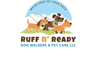 design awesome dogs walk kitties cuddle logo
