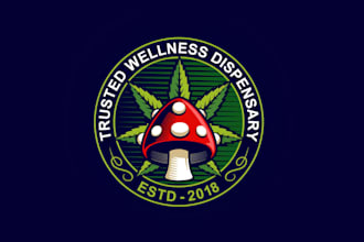 do cannabis, marijuana, weed, hemp, cbd and mascot logo with creative thinking
