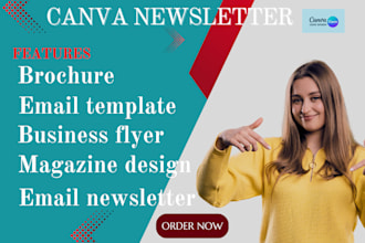 design canva newsletter email template business flyers magazine design brochure