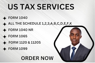 prepare US tax returns 1040, 1120, 1065 and 1120s
