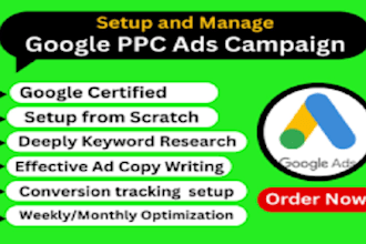 set up, optimize, manage, your google ads PPC ads campaign