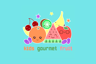 design unique kids gourmet fruit logo
