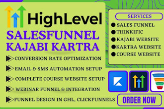 design ghl clickfunnel 2 kajabi thinkific sales funnel teachable kartra website