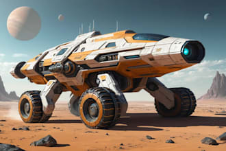 design spaceship concept art for you