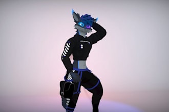 custom vrchat avatar, furry, fursona, nsfw, vtuber model, vroid model, vrc model