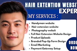 build handyman website, hair extension website and photography website