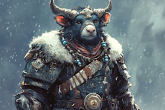 make a dragons and dnd character illustration