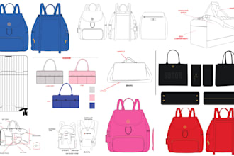 design any bag, handbag, luggage, backpack, bag tech pack and accessories