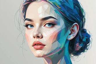 create low poly vector potrait
