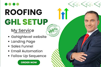 setup roofing gohighlevel website roofing ghl landing page roofing sales funnel