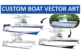 draw your boat into line art, vector, or illustration