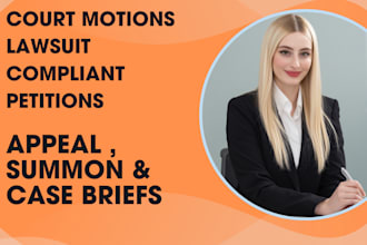 draft court motions, lawsuits, and legal complaints