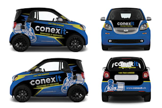 do smart car wrap design, car wrap design, vehicle wrap design, racing car wrap