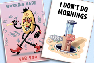 create edgy and bold illustrations for t shirts and posters