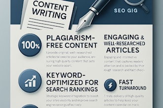 seo content writing, engaging and optimized articles