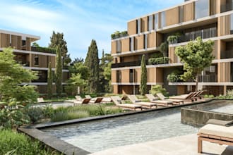 optimize hotel lobby exterior design,interior decor,furniture layout, cgi render