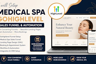 setup medical spa gohighlevel saloon sales funnel ghl landing page automation