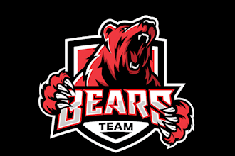 draw teddy bear cartoon character and mascot logo