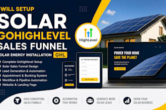 setup solar gohighlevel solar energy sales funnel solar energy installation ghl
