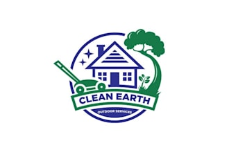 design creative landscape and window cleaning logo
