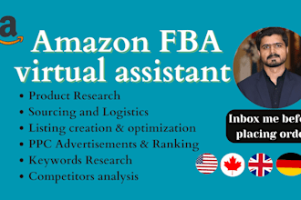 be your amazon fba virtual assistant, amazon private label account manager