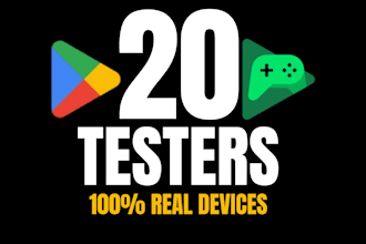 provide 12 testers 20 testers for android app google play store closed testing